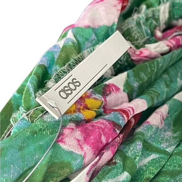 ASOS SWIM Cami Dress, Multicolor Floral, Leg Slit, Beachy, Resort Summer 10 NEW! - Picture 8 of 10